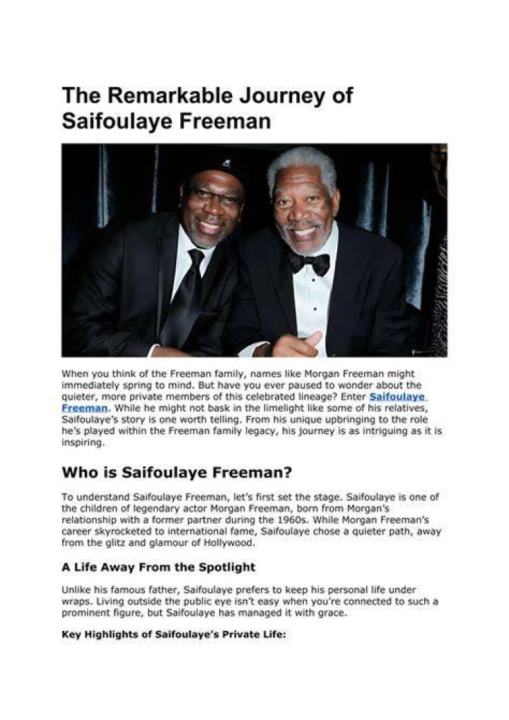 Discovering The Life And Legacy Of Saifoulaye Freeman